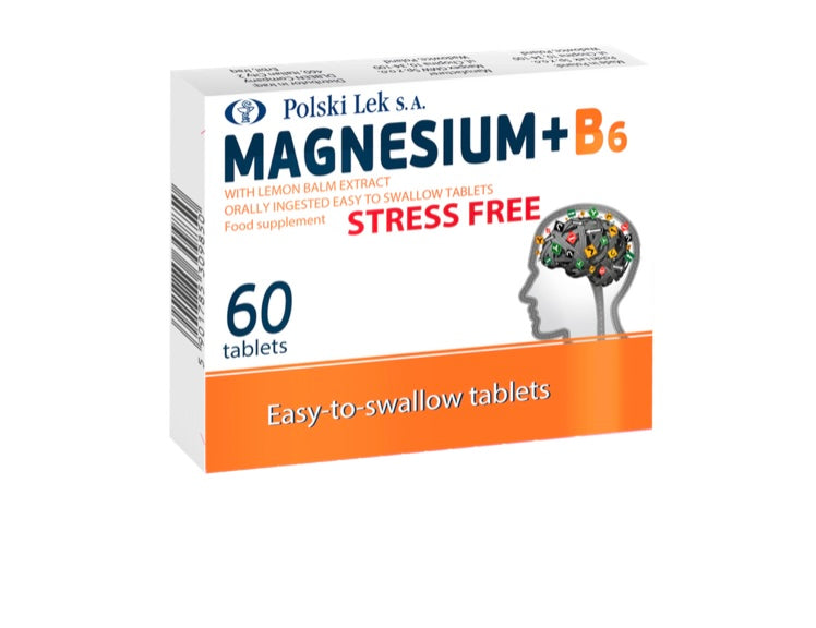 Polski Lek S.A. Magnez + vit. B6 z ekstraktem z melisy Stress Free 60 tabl.