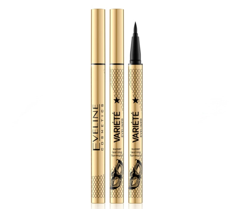 Eveline Variete Wodoodporny Czarny Eyeliner o Głębokim Kolorze 10ml