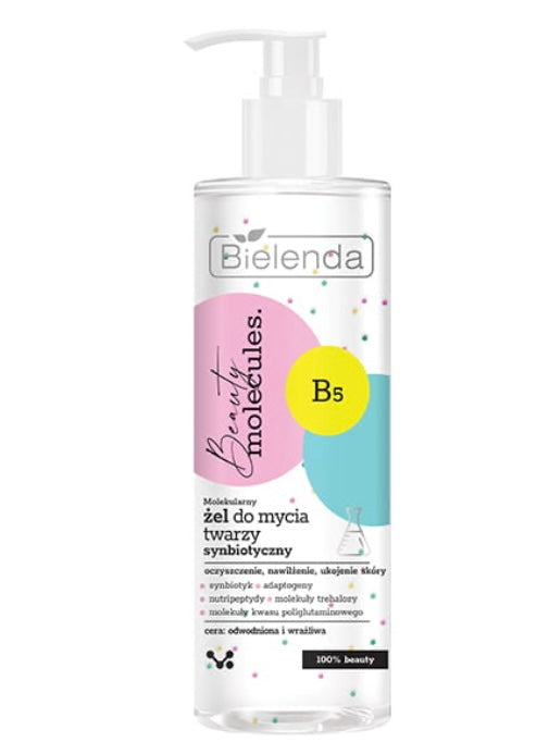 Bielenda Beauty Molecules Molekularny Synbiotyczny Żel do Mycia Twarzy dla Skóry Odwodnionej i Wrażliwej 195g