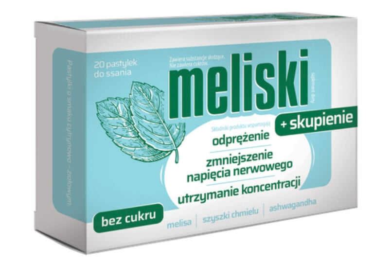 Meliski + Skupienie Wspiera Utrzymanie Koncentracji 20 Sztuk