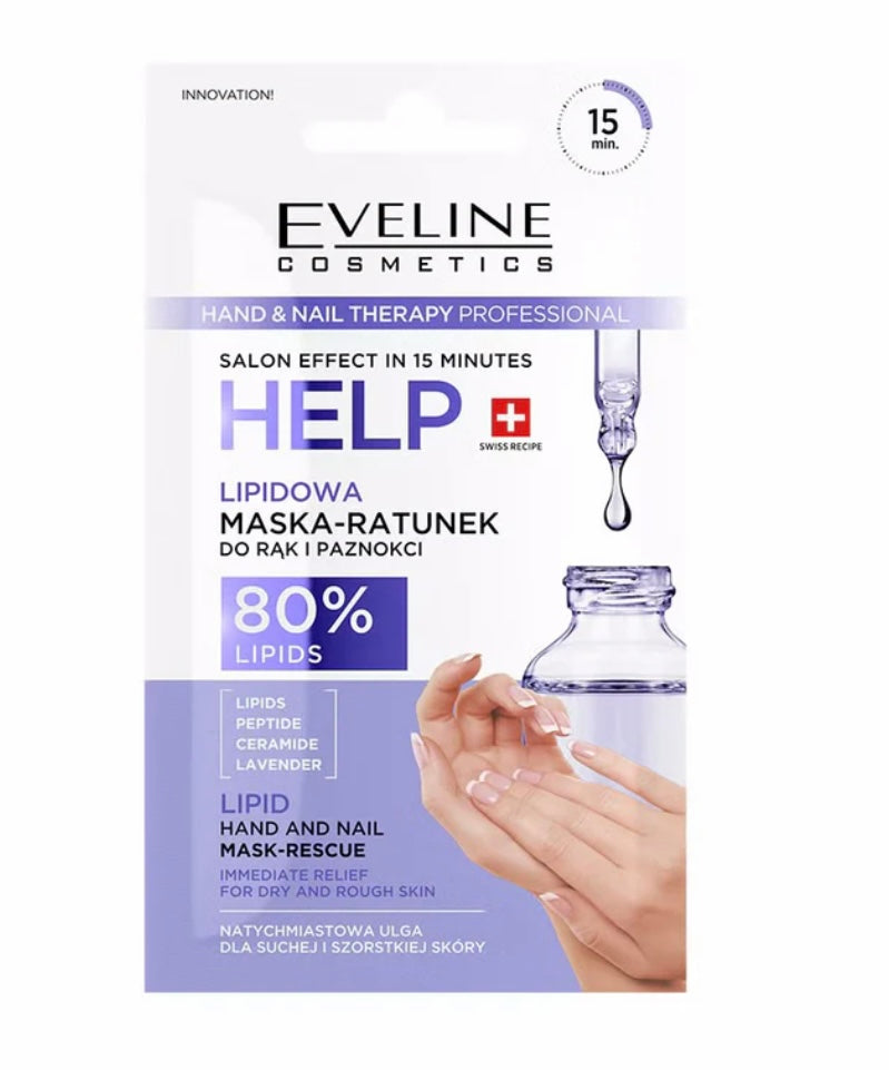Eveline Lipidowa Maska-Ratunek do Rąk i Paznokci dla Suchych Dłoni i Łamliwych Paznokci 7ml