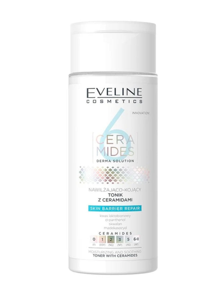 Eveline 6 Ceramides Nawilżająco-Kojący Tonik z Ceramidami dla Skóry Suchej i Wrażliwej 150ml