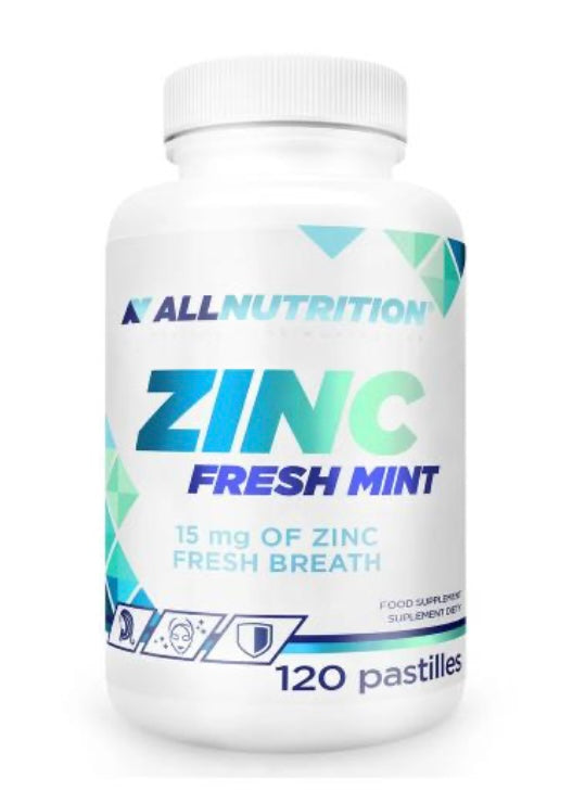 Allnutrition Zinc 15mg Wspomaga Układ Odpornościowy Świeża Mięta 120 Pastylek