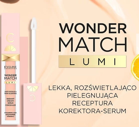 Eveline Wonder Match Lumi Rozświetlający Korektor z Witaminą C SPF15 Nr 20 Nude Warm 6,8ml