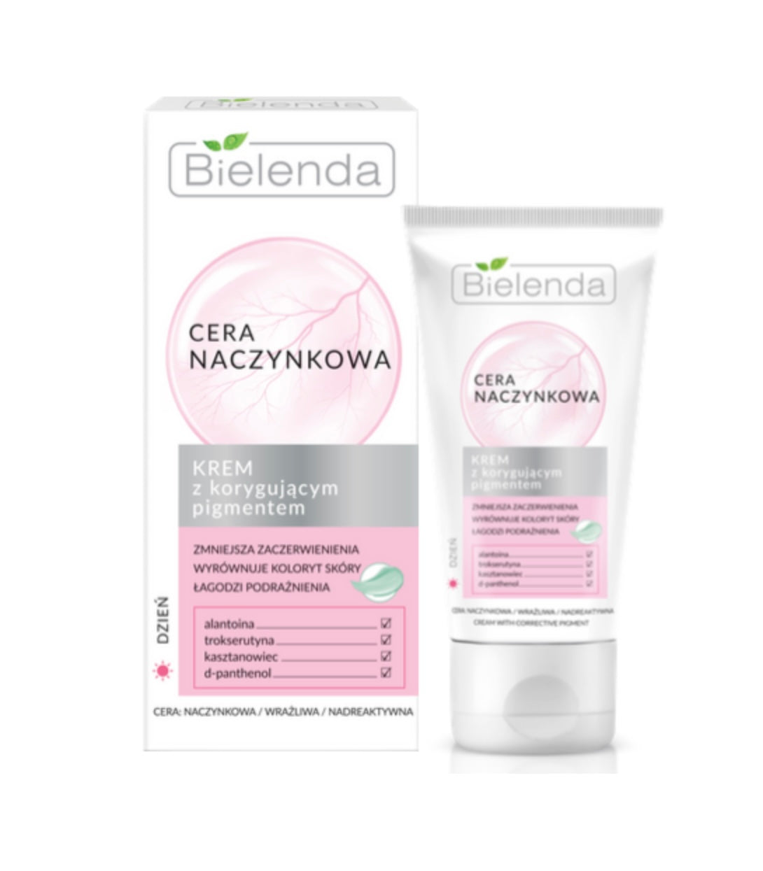 Bielenda Capillary Skin Krem z Korygującym Pigmentem do Skóry Naczynkowej i Wrażliwej na Dzień 50ml
