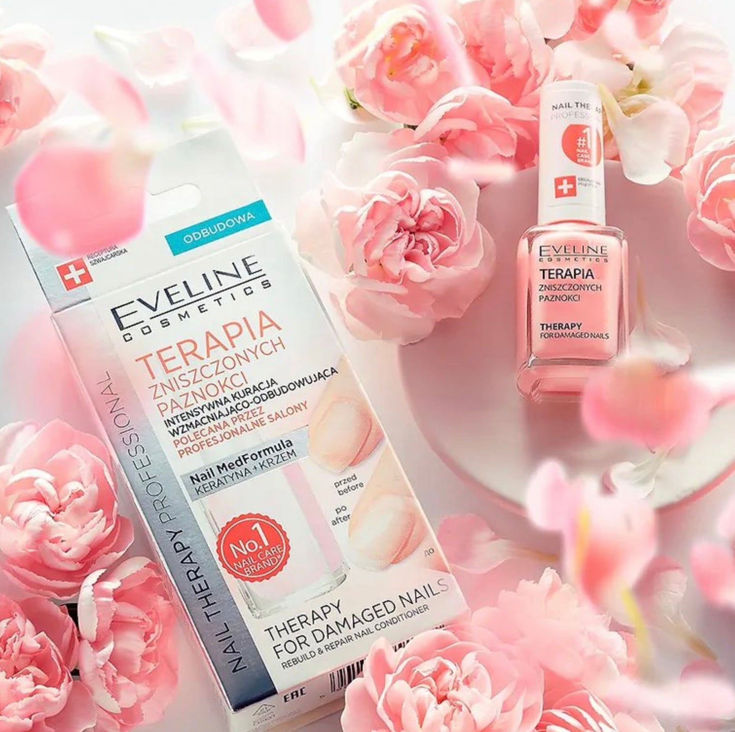 Eveline Nail Therapy Intensywna Kuracja Wzmacniająca do Zniszczonych Paznokci 12ml