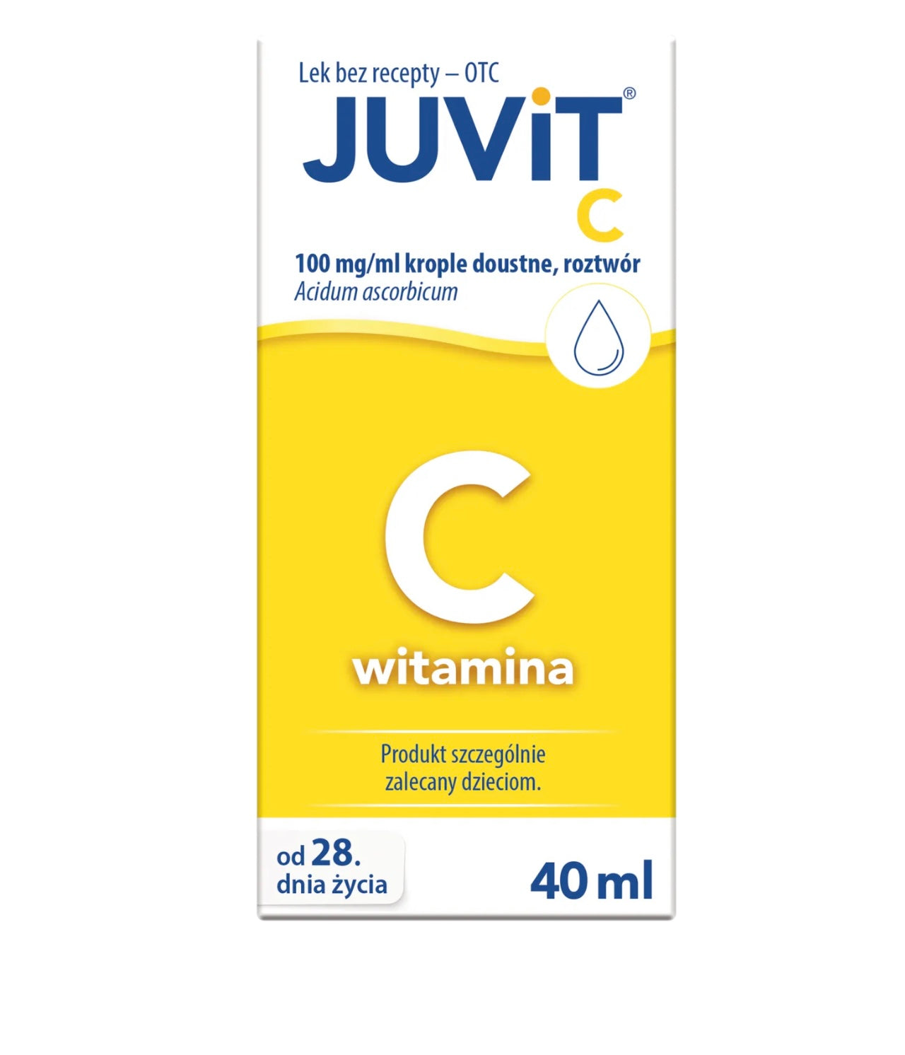 Juvit C 100 mg/ ml, krople doustne dla dzieci od 28 dnia życia, 40 ml