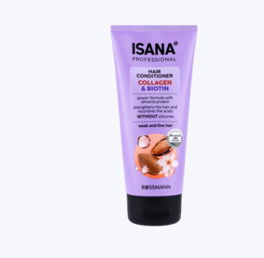 ISANA PROFESSIONAL Collagen & Biotin
Odżywka do włosów słabych i cienkich z kolagenem i biotyną