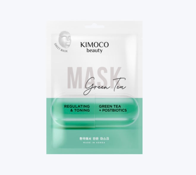 KIMOCO Beauty
Maska w płachcie z ekstraktem z zielonej herbaty i postbiotykami, regulująco-tonizująca