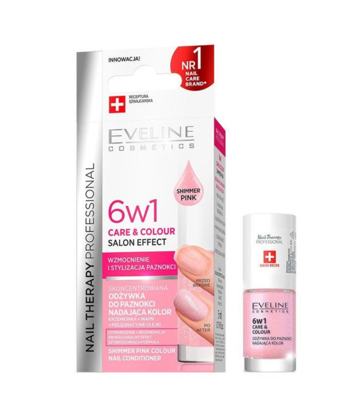Eveline Regeneracja i Wzmocnienie Odżywka do Paznokci Shimmer pink