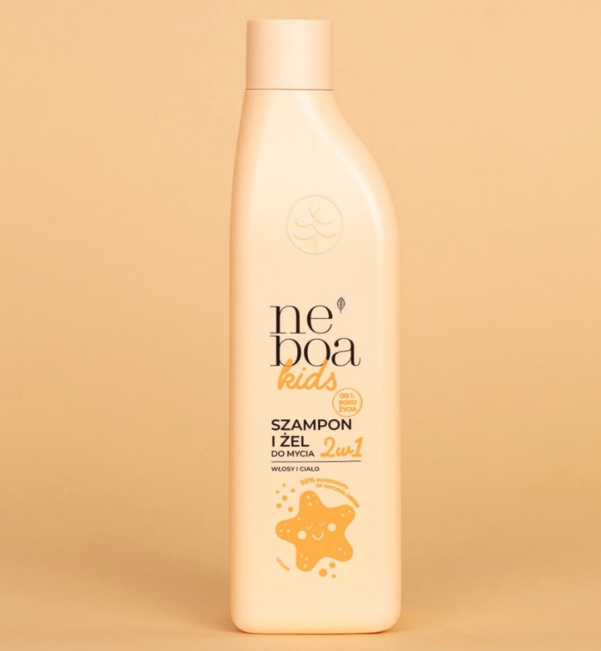 NEBOA Kids Szampon I Żel 2w1 Dla Dzieci 300 ml Delikatne Oczyszczanie