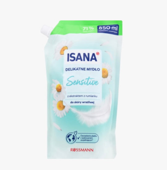 ISANA Sensitive
Mydło w płynie, zapas, 850ml