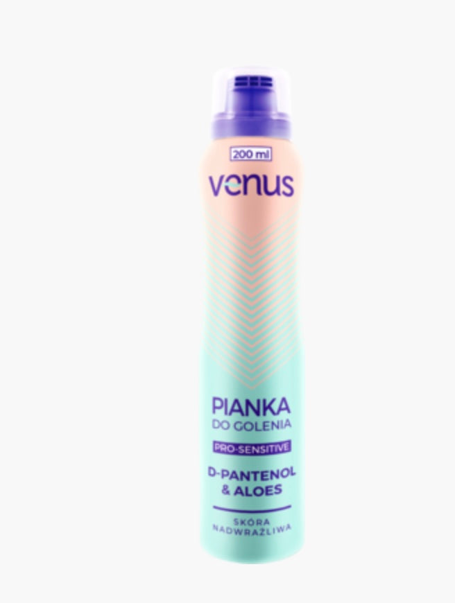 Venus
Pro-Sensitive
Pianka do golenia, łagodząca, D-pantenol i Aloes
200 ml