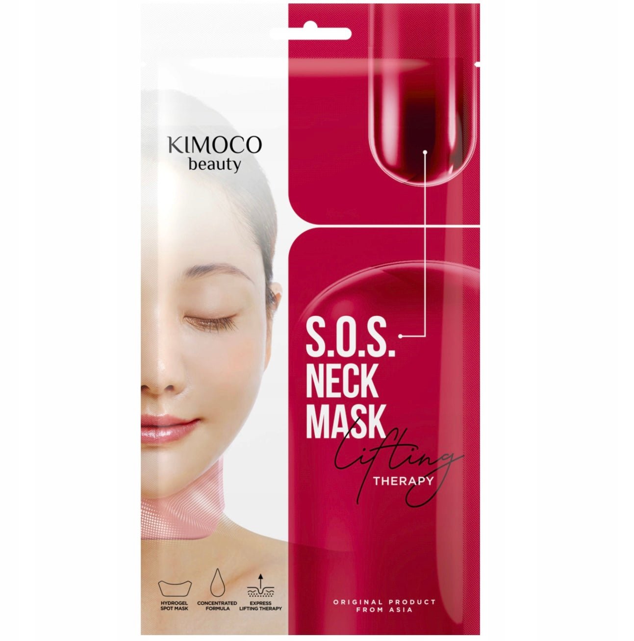 KIMOCO S.O.S. Express Lifting Wypełniająca maska z hydrożelu na szyję 35 g