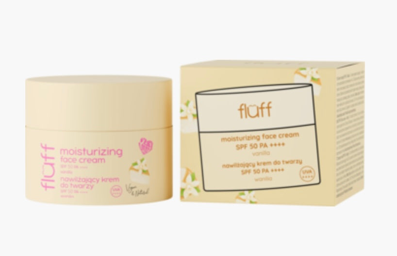 Fluff
Krem do twarzy, nawilżający, SPF 50, Wanilia
50 ml