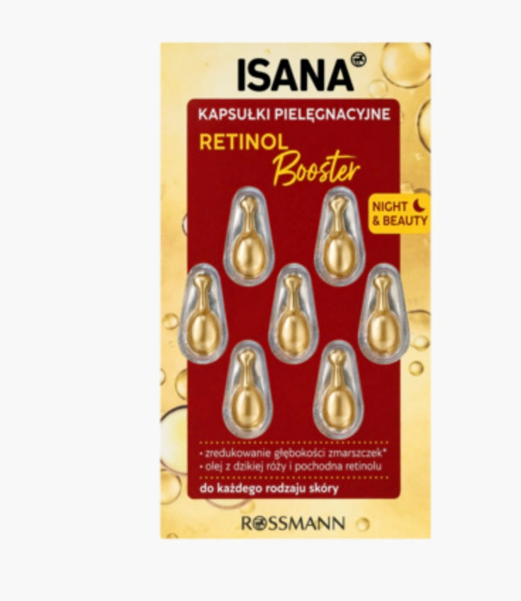 Isana
Kapsułki do twarzy, z Retinolem
7 x 0,38 ml