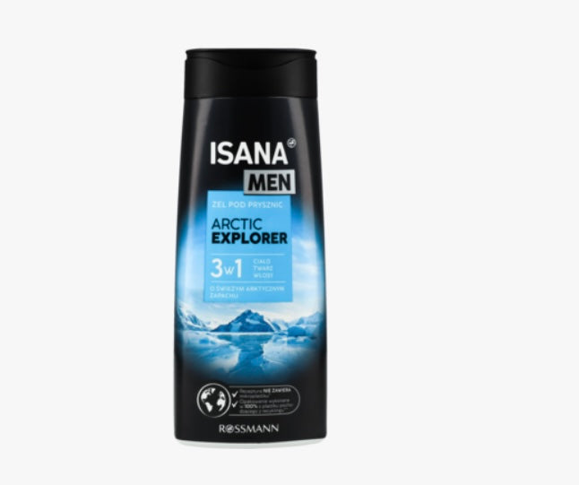 ISANA MEN Arctic Explorer
Żel pod prysznic, dla mężczyzn, 3w1, 300ml
