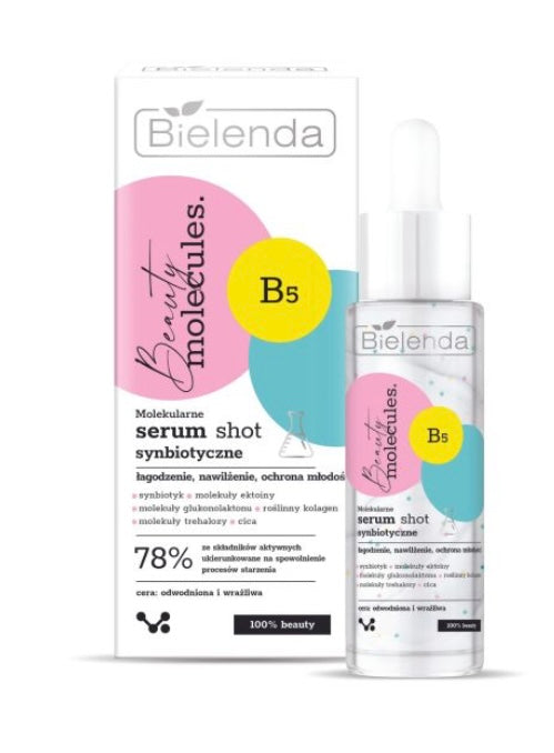Bielenda Beauty Molecules Molekularne Synbiotyczne Serum Shot dla Skóry Odwodnionej i Wrażliwej 30ml
