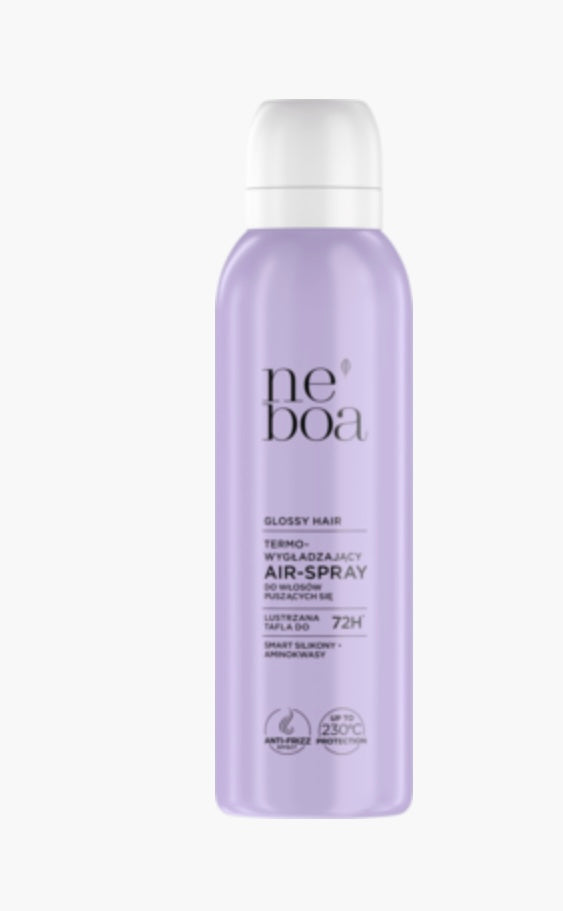 Neboa
Glossy Hair
Air-spray do włosów puszących się, termowygładzający
150 ml