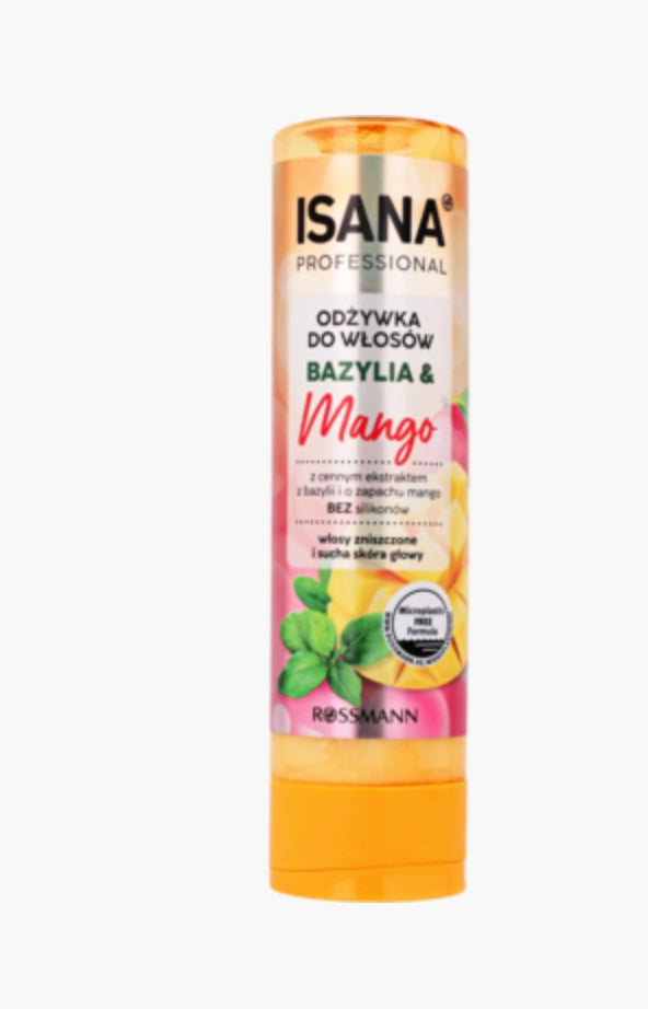 Isana Professional
Odżywka do włosów zniszczonych i suchej skóry głowy, Bazylia i Mango
250 ml