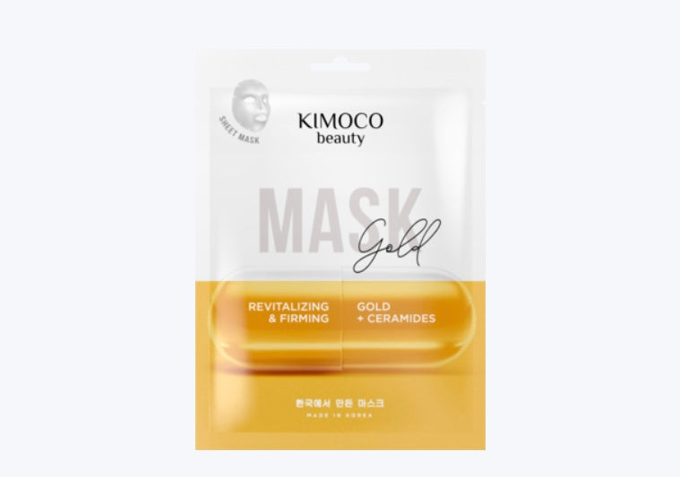 KIMOCO Beauty
Maska w płachcie ze złotem koloidalnym i ceramidami, rewitalizująco-ujędrniająca