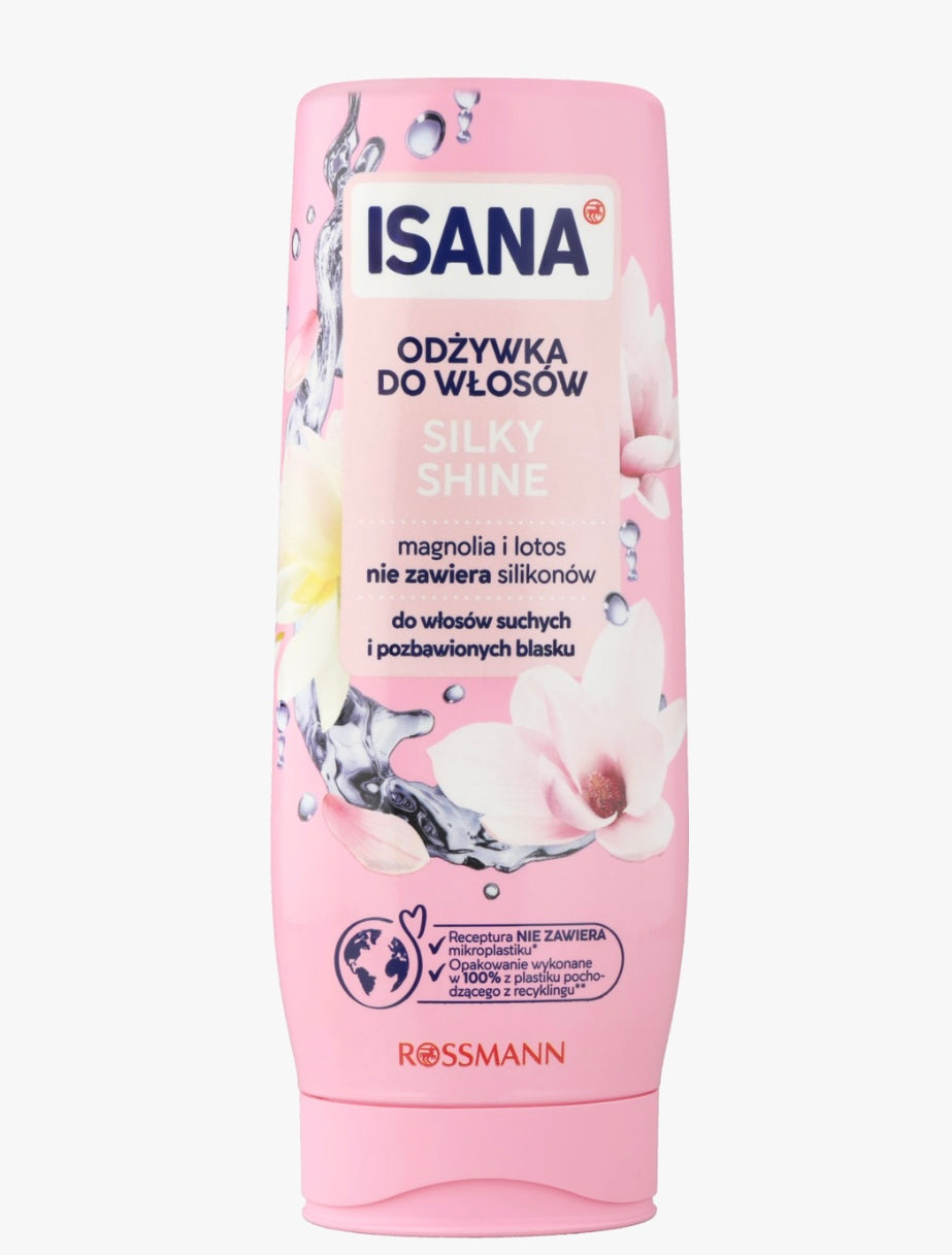 ISANA Silky Shine
Odżywka do włosów suchych i pozbawionych blasku, Magnolia i Kwiat Lotosu