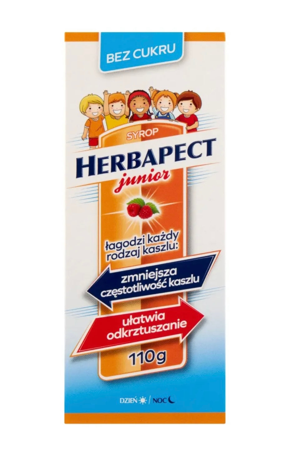 Herbapect Junior, syrop dla dzieci od 1 roku życia, smak malinowy, 110 g