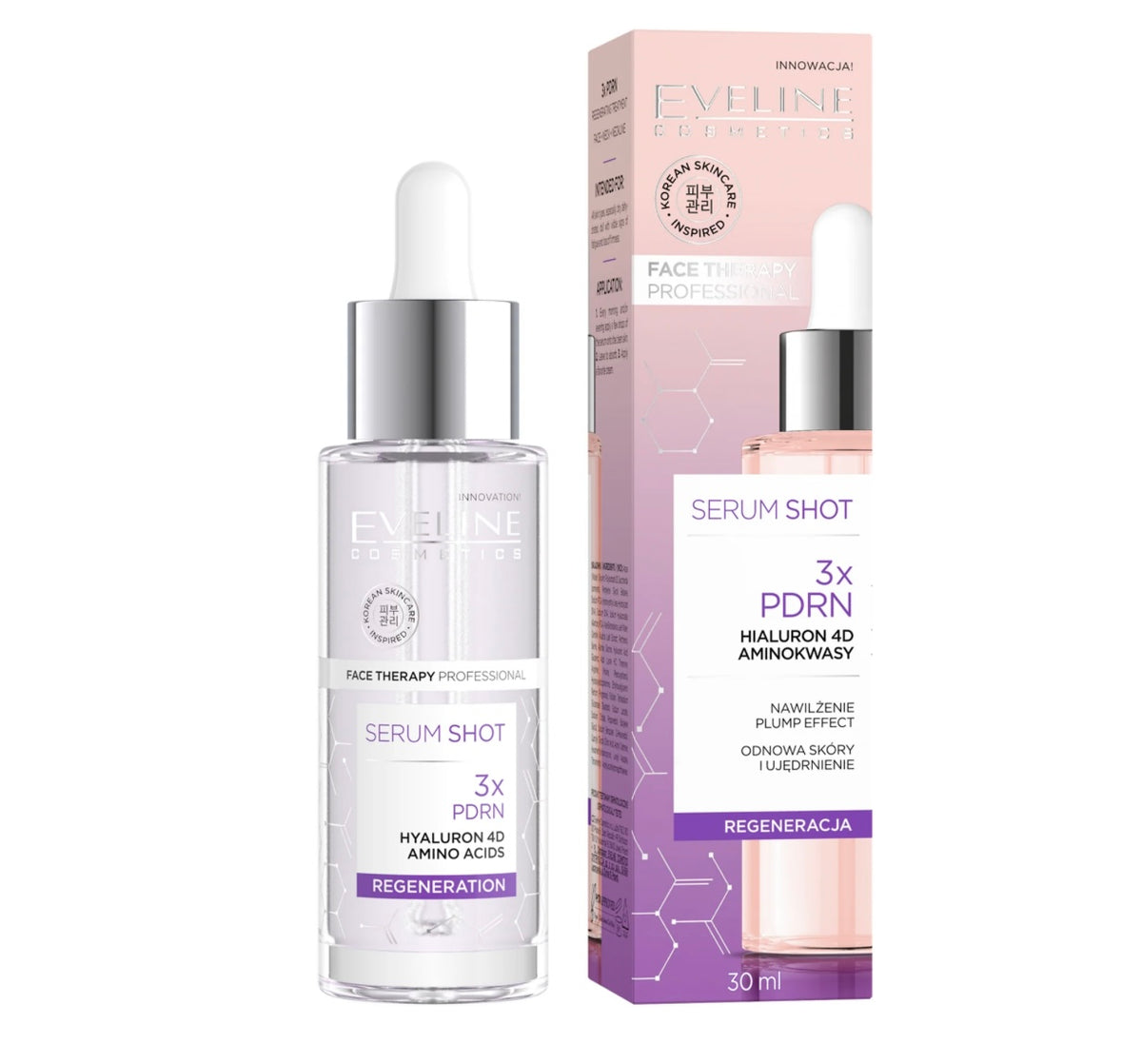 Eveline Cosmetics Face Therapy Professional Serum Shot 3x PDRN – Regeneracja, 30 ml.