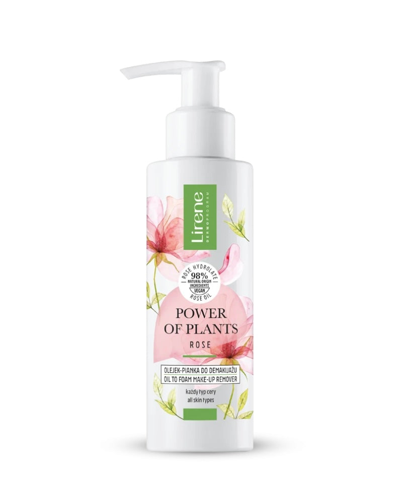 Lirene POWER OF PLANTS Olejek-pianka do demakijażu RÓŻA 145 ml