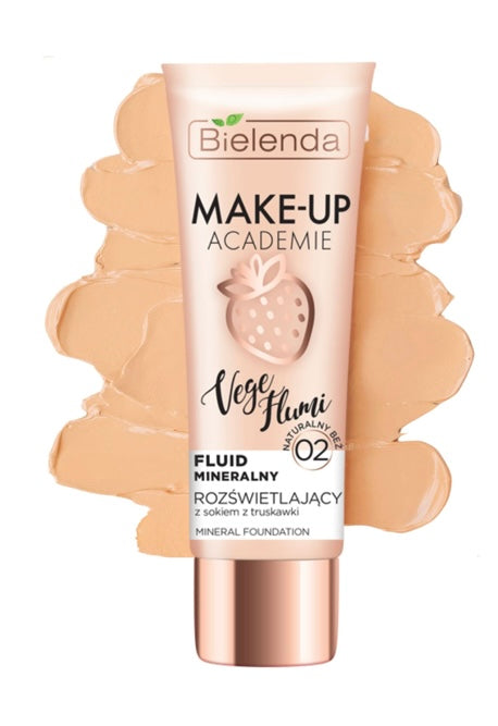 Bielenda Make - Up Academie Vege Flumi Rozświetlający Fluid Mineralny Nr 02 i 03 -  30g