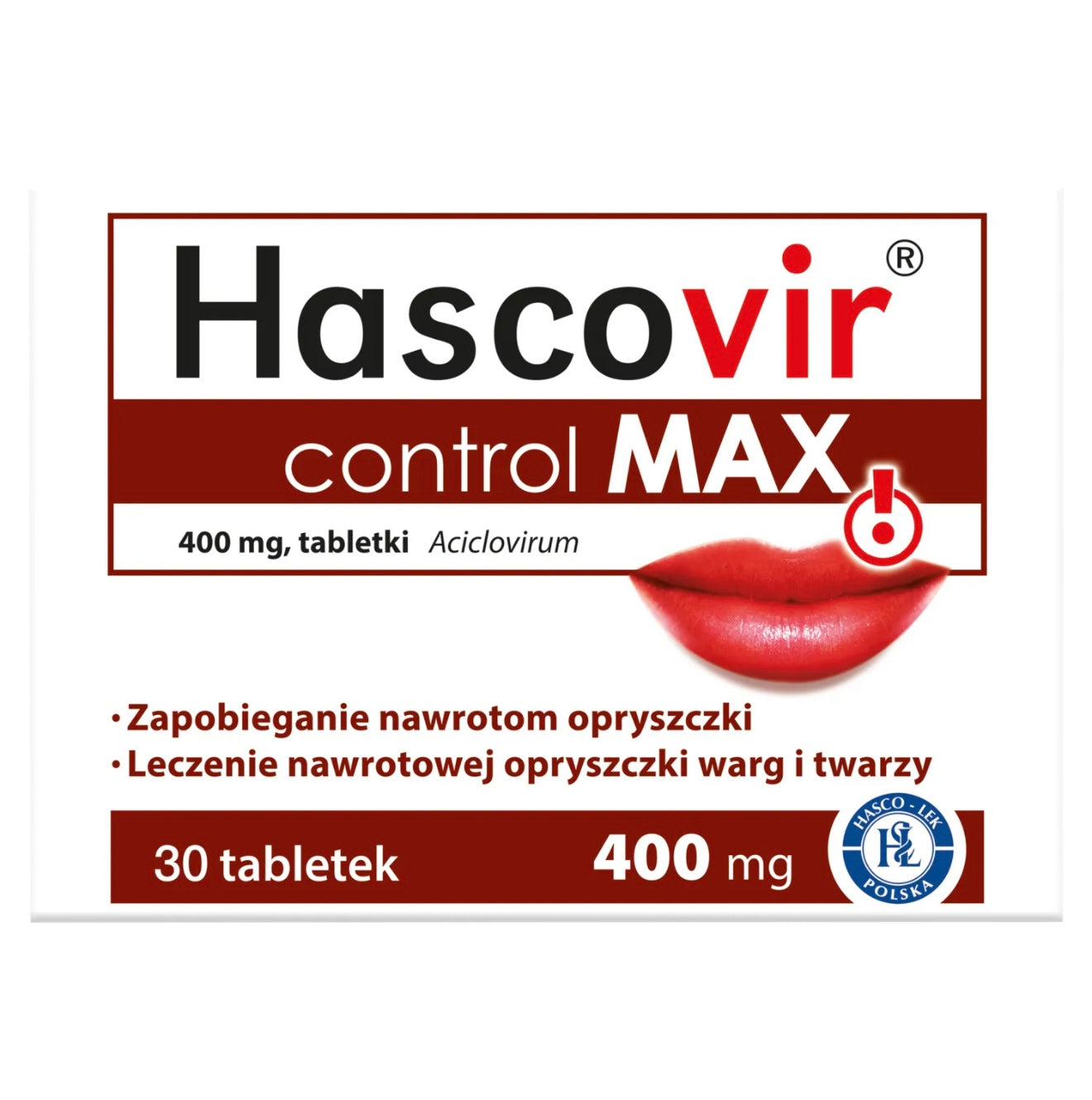 Hascovir control MAX 400 mg, 30 tabletek