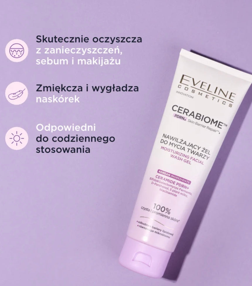 Eveline CERABIOME
Nawilżający żel do mycia twarzy