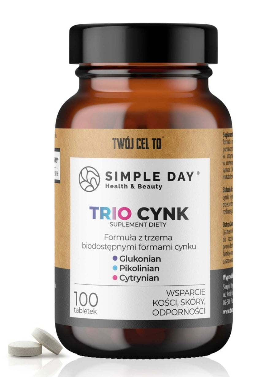 Twój Cel Trio Cynk
Suplement diety wspierający odporność i metabolizm
100 tabletek