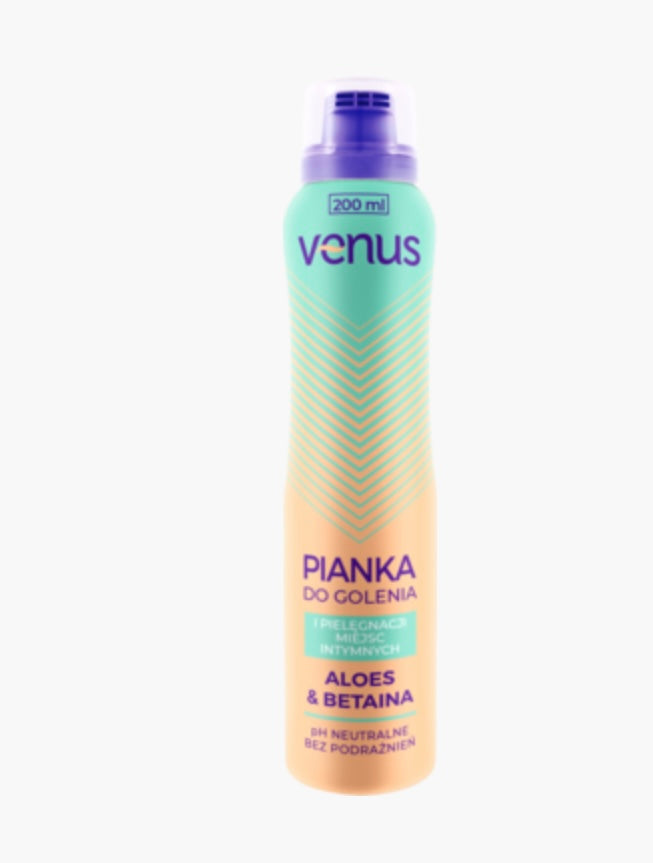 Venus Pianka do golenia i pielęgnacji miejsc intymnych, Aloes i Betaina
200 ml