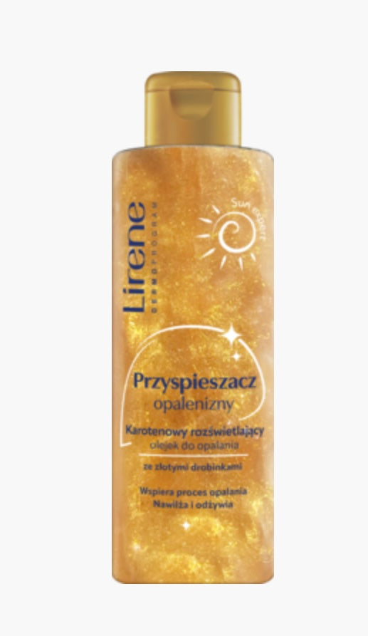 Lirene
Sun Expert
Olejek do opalania, rozświetlający, ze złotymi drobinkami, przyspieszacz opalenizny
150 ml