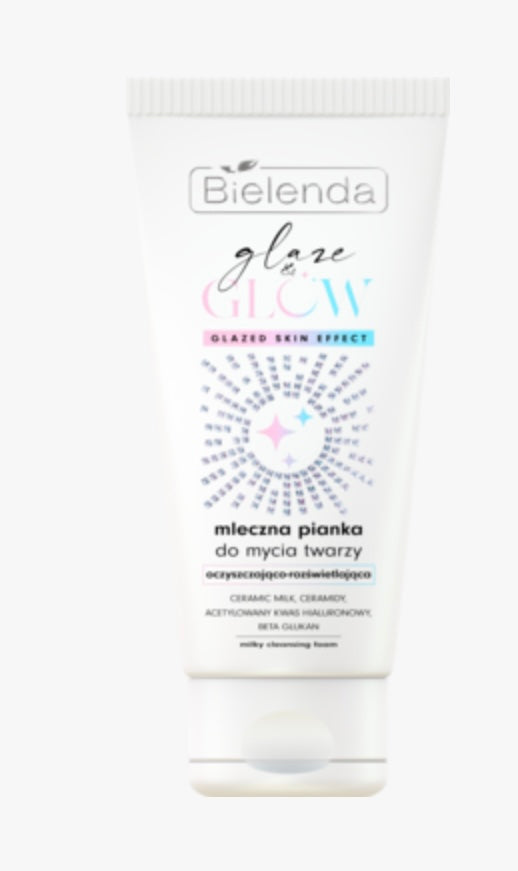 BIELENDA Glaze & Glow
Pianka do mycia twarzy, mleczna, oczyszczająco-rozświetlająca