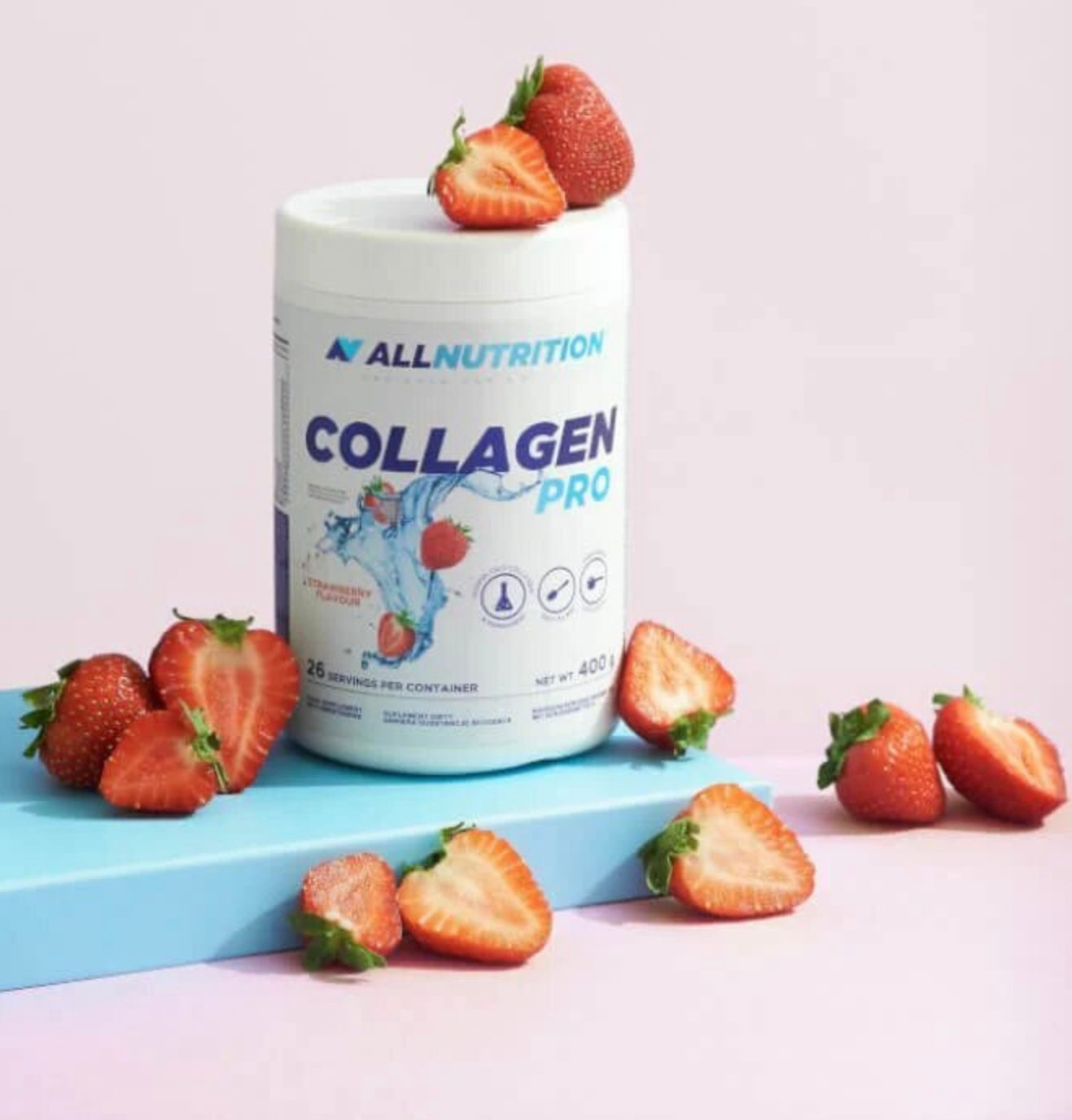Allnutrition Collagen Pro Kolagen Hydrolizowany do Picia Strawberry 400g
