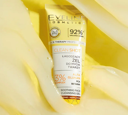 Eveline Face Therapy Professional Clean Shot Łagodzący Żel do Mycia Twarzy dla każdego Rodzaju Skóry 140ml