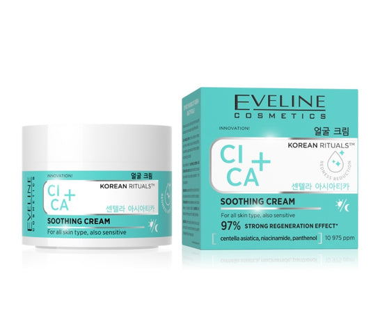 Eveline Korean Rituals Krem Kojący Cica+ dla każdego Rodzaju Skóry na Dzień i na Noc 50ml