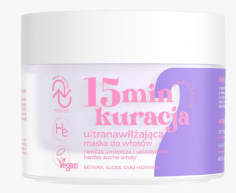 ONLYBIO HAIR CYCLING
Maska do włosów, 15 minutowa, ultranawilżająca
280 ml