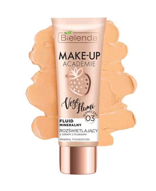 Bielenda Make - Up Academie Vege Flumi Rozświetlający Fluid Mineralny Nr 03 Słoneczny Beż 30g