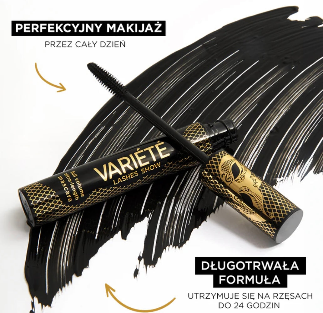 Eveline VARIETE
Tusz do rzęs zwiększający objętość i wydłużający, ekstremalna czerń