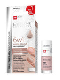 Eveline 6w1 Care & Colour Salon Effect Shimmering Nude – Odżywka do Paznokci z Efektem Delikatnego Manicure