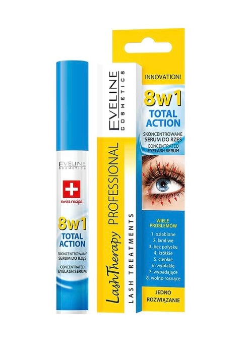 Eveline Lash Therapy Regenerująca Odżywka Serum do Rzęs 8w1 Wspomaga Wzrost Rzęs 10ml