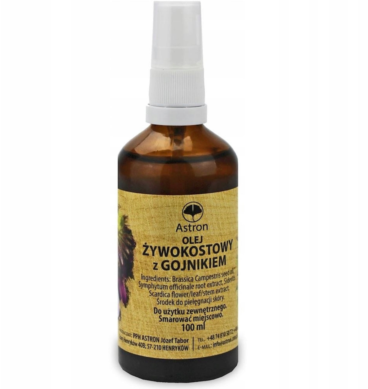 OLEJ ŻYWOKOSTOWY Z GOJNIKIEM 100 ml - ASTRON