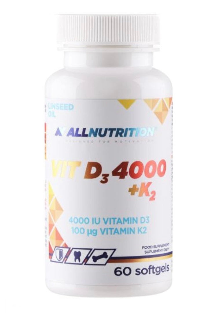 Allnutrition Witamina D3 4000 i K2 Na Odporność i Zdrowe Kości 60 Kapsułek