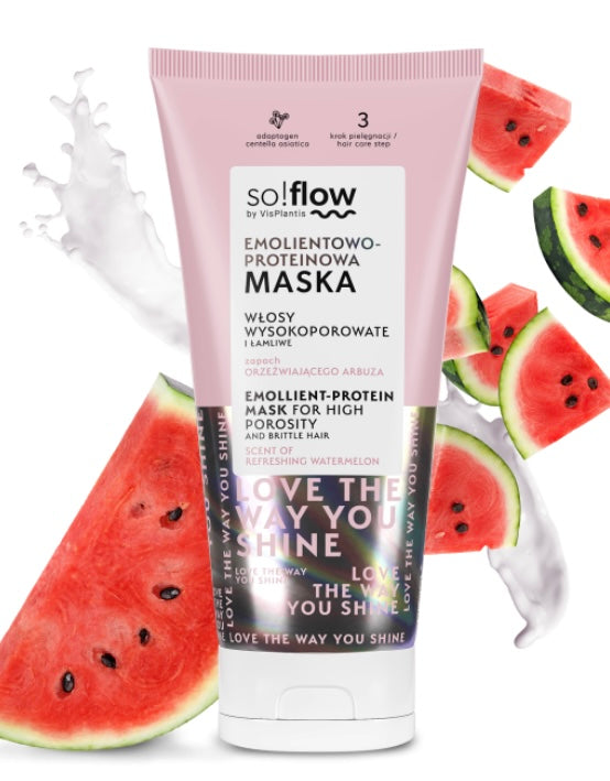 So!Flow Emolientowo - Proteinowa Maska dla Włosów Wysokoporowatych i Łamliwych 200ml