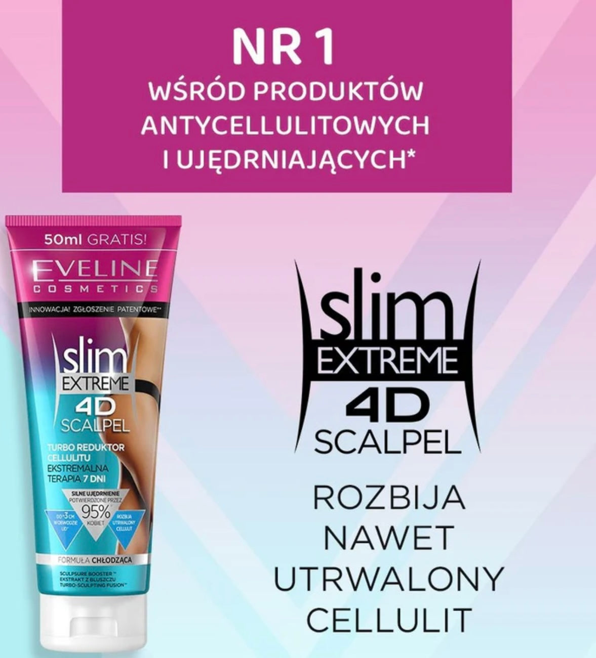 Eveline SLIM EXTREME 4D
Scalpel turbo reduktor cellulitu ekstremalna terapia 7 dni