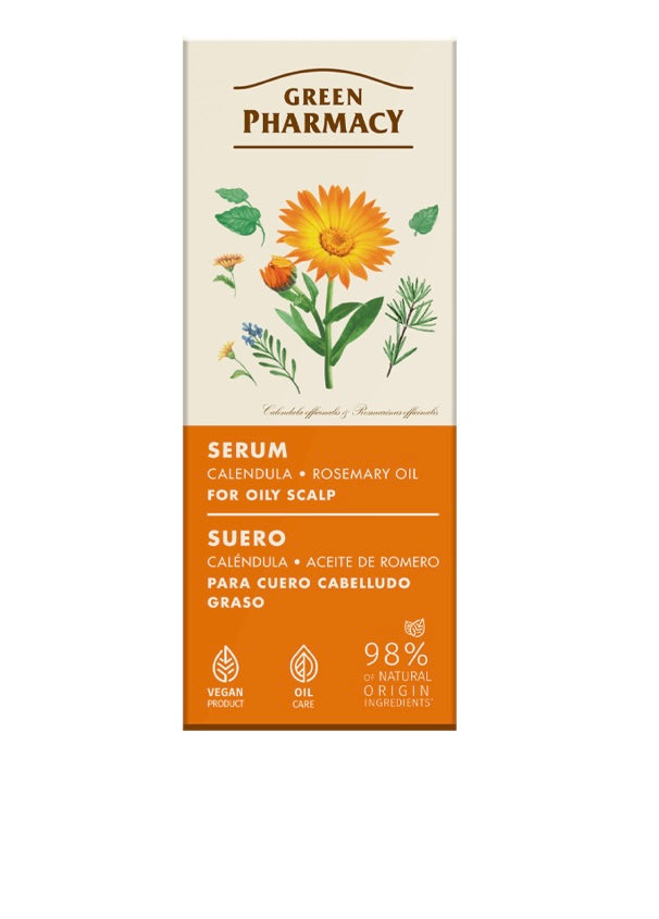 Green Pharmacy Serum do Przetłuszczającej się Skóry Głowy Nagietek i Olej Rozmarynowy 100ml