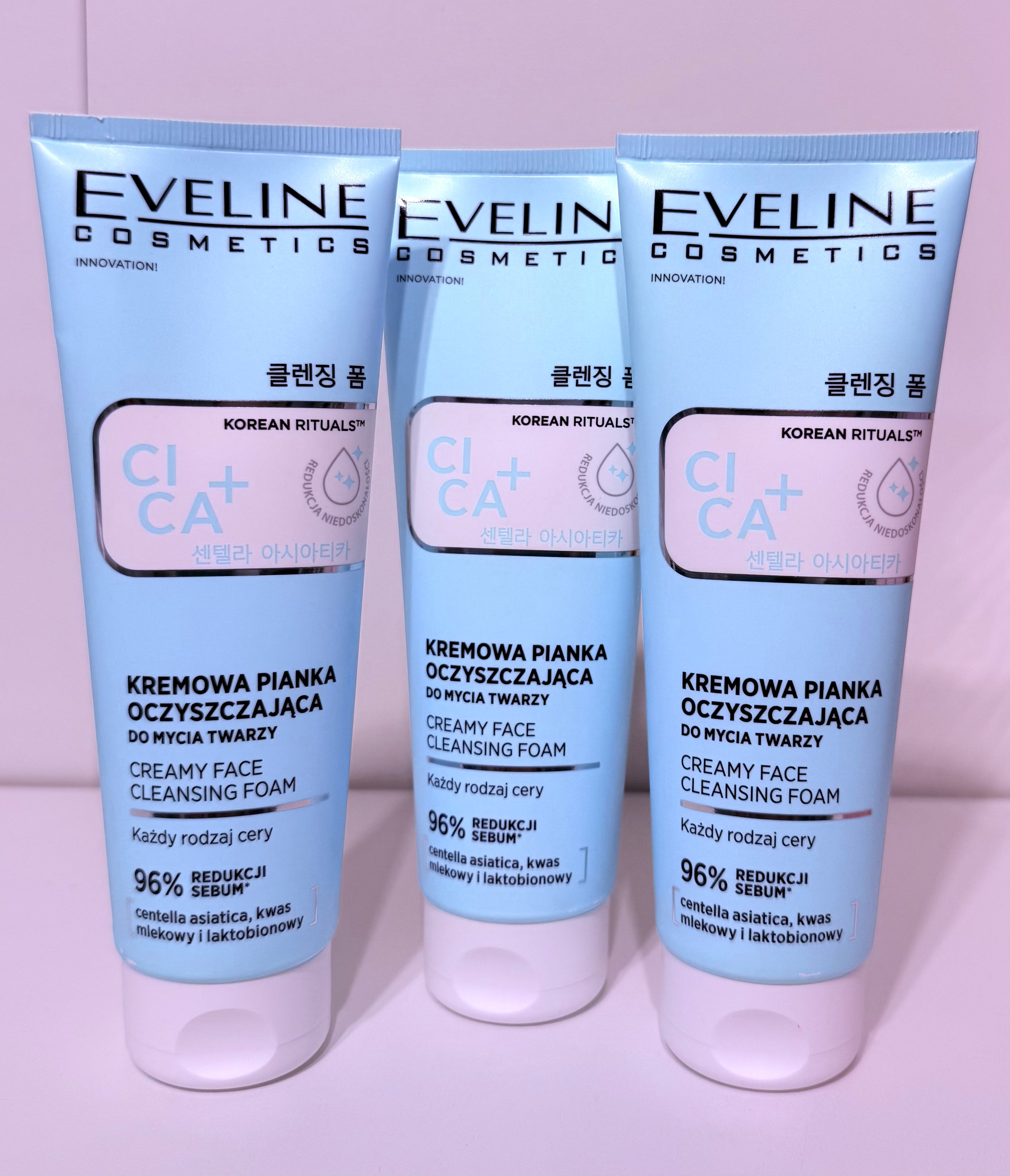 Eveline Korean Rituals Cica+ Kremowa pianka oczyszczająca do mycia twarzy (125 ml)